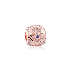 Pandora Hamsa All-seeing Eye & Feather Three-sided Charm